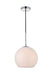 Baxter 1-Light Pendant in Chrome & Frosted White
