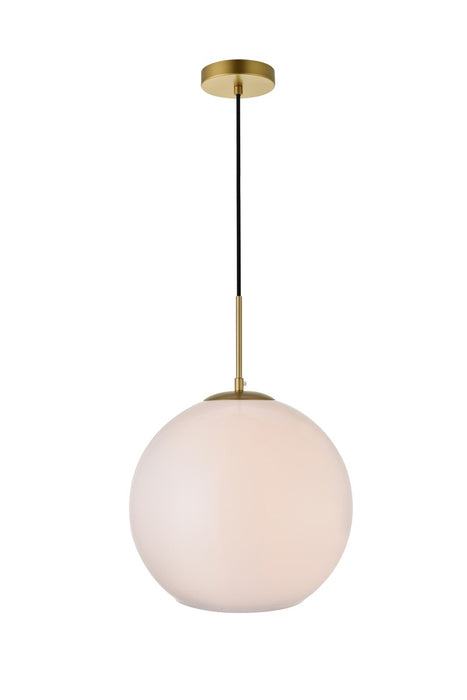 Baxter 1-Light Pendant in Brass & Frosted White