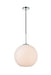Baxter 1-Light Pendant in Chrome & Frosted White