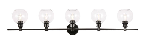 Collier 5-Light Wall Sconce in Black & Clear Glass