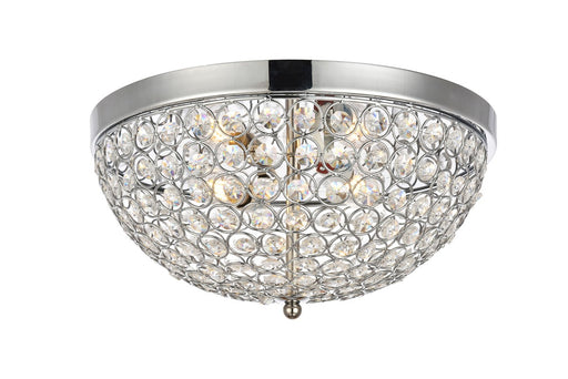 Taye 3-Light Flush Mount in Chrome with Clear Royal Cut Crystal