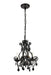 Kato 4-Light Pendant in Polished Black with Black Royal Cut Crystal