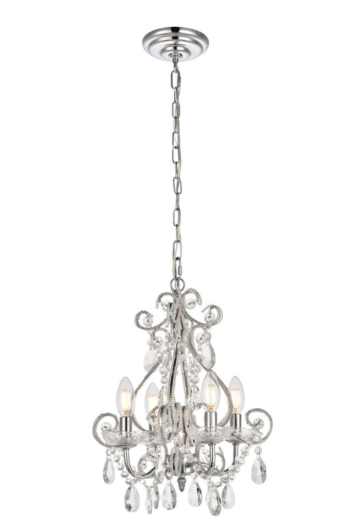 Kato 4-Light Pendant in Chrome with Clear Royal Cut Crystal