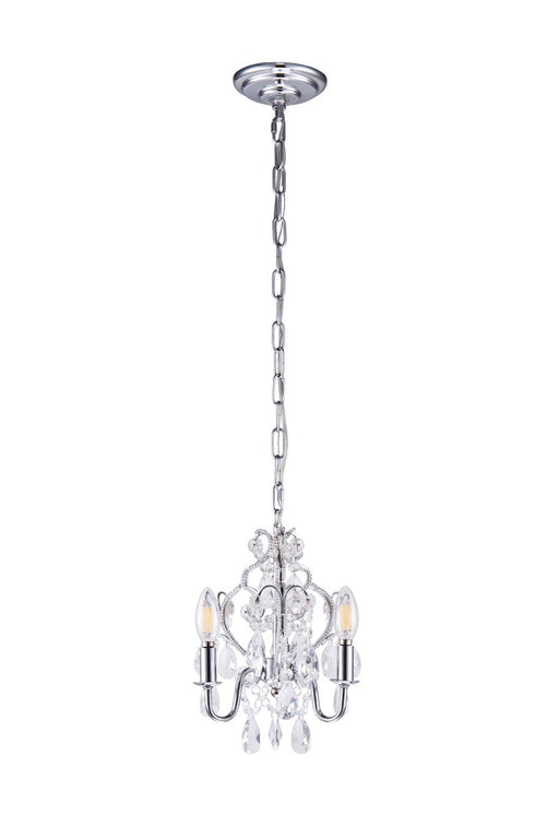 Karter 3-Light Pendant in Chrome with Clear Royal Cut Crystal