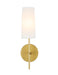Mel 1-Light Wall Sconce in Brass & White Shade