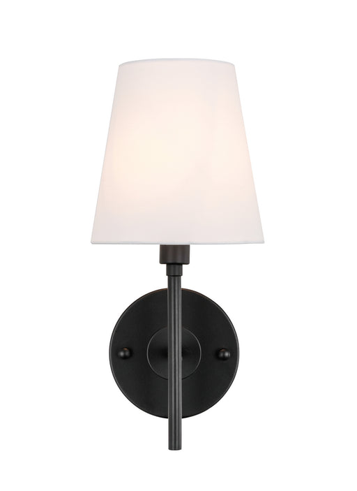 Cason 1-Light Wall Sconce in Black & White Shade