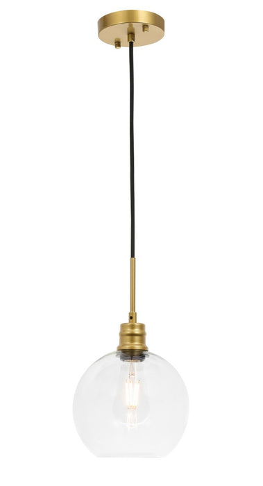 Emett 1-Light Pendant in Brass & Clear Glass