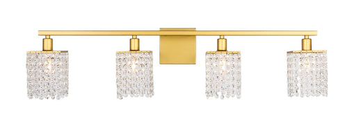 Phineas 4-Light Wall Sconce in Brass & Clear Crystals with Clear Royal Cut Crystal