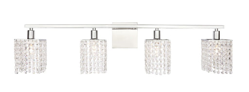 Phineas 4-Light Wall Sconce in Chrome & Clear Crystals with Clear Royal Cut Crystal