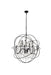 Cordelia 12-Light Pendant in Black with Clear royal cut Crystal