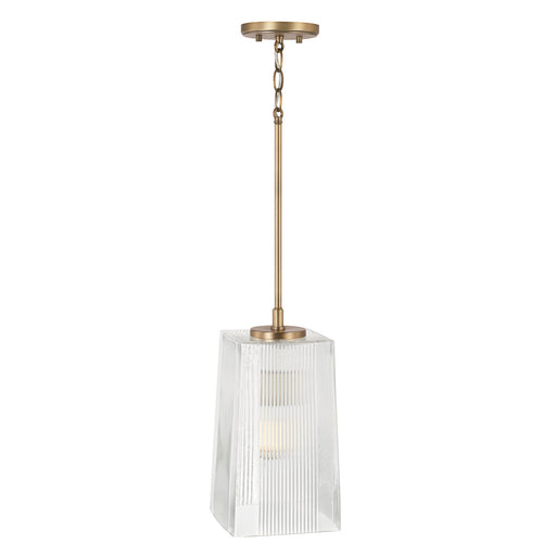Lexi One Light Pendant in Aged Brass