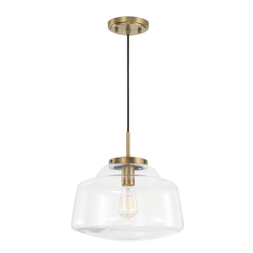 Dillon One Light Pendant in Aged Brass