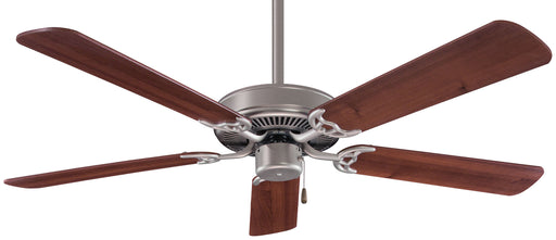 Contractor 52" Ceiling Fan in Brushed Steel W/ Dark Walnut