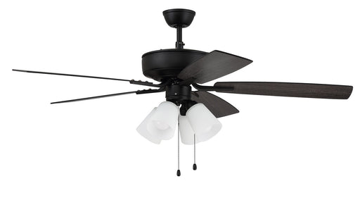Pro Plus 114 White 4-Light Kit 52" Ceiling Fan in Flat Black from Craftmade, item number P114FB5-52FBGW