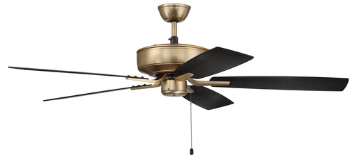 Pro Plus 52" Ceiling Fan in Satin Brass from Craftmade, item number P52SB5-52BWNFB