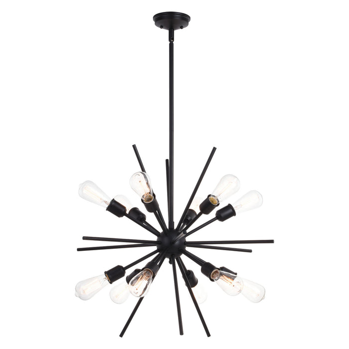 Estelle 12 Light Pendant in Matte Black