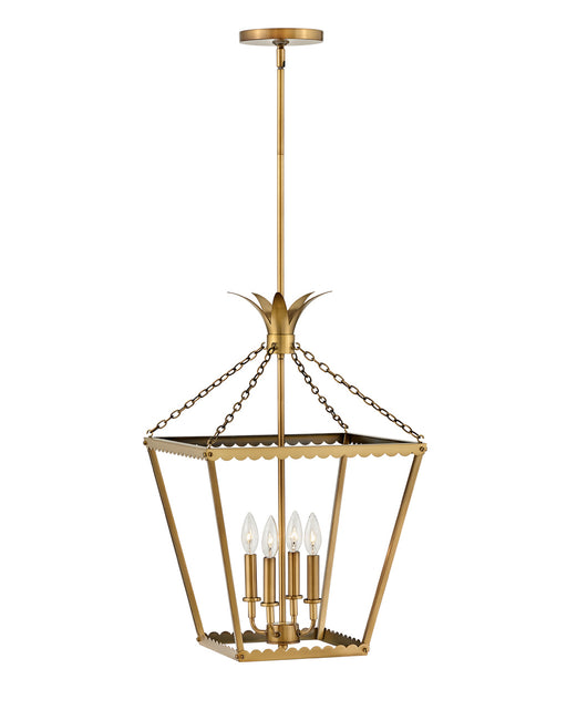 Palma Four Light Pendant in Heritage Brass by Hinkley Lighting