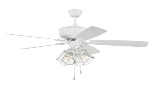 Pro Plus 104 Clear 4-Light Kit 52" Ceiling Fan in White from Craftmade, item number P104W5-52WWOK
