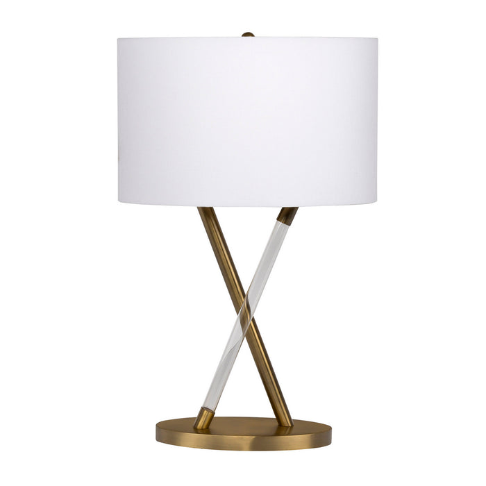One Light Table Lamp in Natural Brass