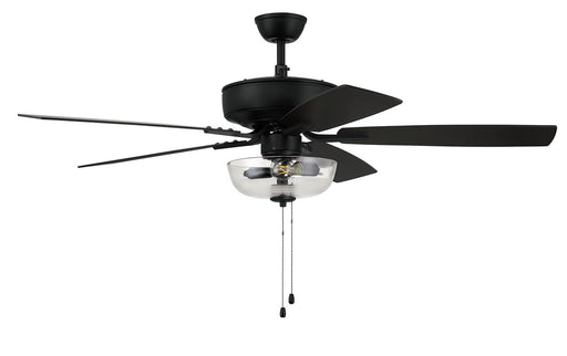 Pro Plus 101 Clear Bowl Light Kit 52" Ceiling Fan in Flat Black from Craftmade, item number P101FB5-52FBGW