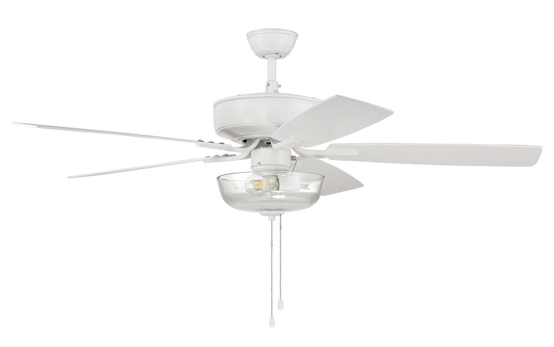 Pro Plus 101 Clear Bowl Light Kit 52" Ceiling Fan in White from Craftmade, item number P101W5-52WWOK