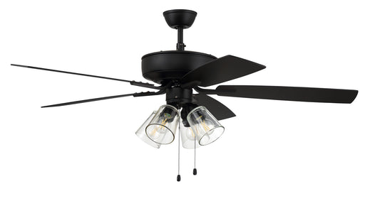 Pro Plus 104 Clear 4-Light Kit 52" Ceiling Fan in Flat Black from Craftmade, item number P104FB5-52FBGW