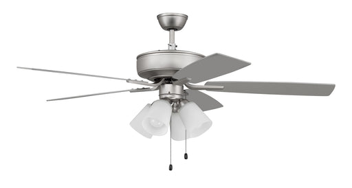 Pro Plus 114 White 4-Light Kit 52" Ceiling Fan in Brushed Satin Nickel from Craftmade, item number P114BN5-52BNGW