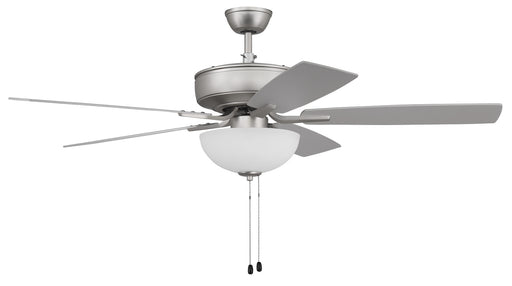 Pro Plus 211 White Bowl Light Kit 52" Ceiling Fan in Brushed Satin Nickel from Craftmade, item number P211BN5-52BNGW
