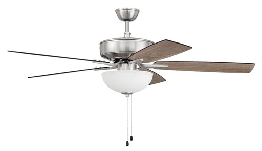 Pro Plus 211 White Bowl Light Kit 52" Ceiling Fan in Brushed Polished Nickel from Craftmade, item number P211BNK5-52DWGWN