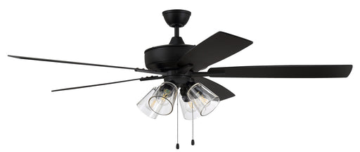Super Pro 104 Clear 4-Light Kit 60" Ceiling Fan in Flat Black from Craftmade, item number S104FB5-60FBGW