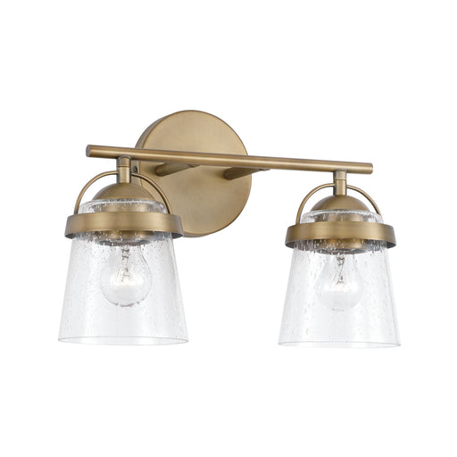 Madison Two Light Vanity in Aged Brass