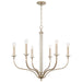 Breigh Six Light Chandelier in Brushed Champagne