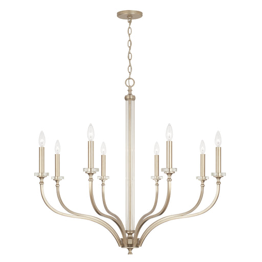 Breigh Eight Light Chandelier in Brushed Champagne