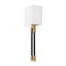 Bleeker One Light Wall Sconce in Aged Brass and Black