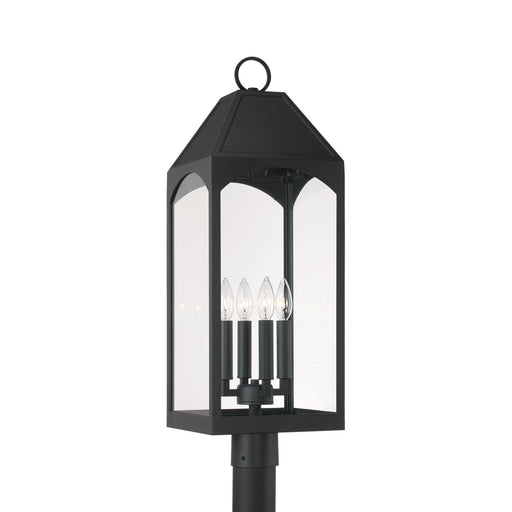 Burton Four Light Outdoor Post Lantern in Black