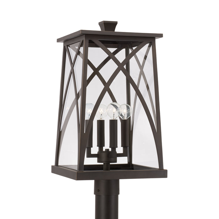 Marshall Four Light Outdoor Post Lantern in Oiled Bronze