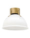 Argo One Light Flush Mount in Heritage Brass with Cased Opal Glass by Hinkley Lighting