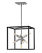 Aros Seven Light Pendant in Black with Polished Nickel accents by Hinkley Lighting