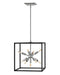 Aros Nine Light Pendant in Black with Polished Nickel accents by Hinkley Lighting