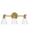 Arti Three Light Vanity in Heritage Brass by Hinkley Lighting