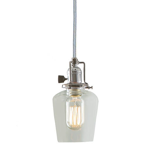 Central Park 1-Light Pendant with 4" Glass Shade in Polished Nickel