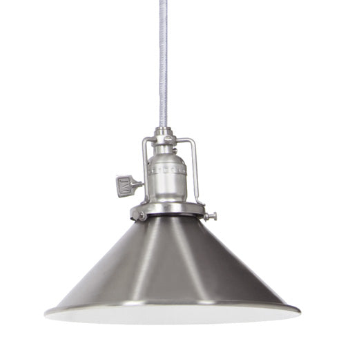 Central Park 1-Light Pendant with 8" Metal Shade in Satin Nickel