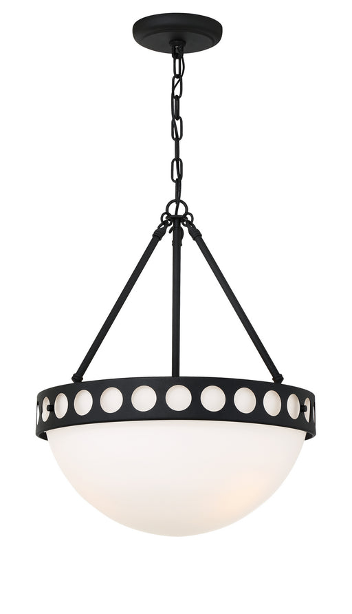 Kirby 3-Light Chandelier in Black Forged by Crystorama - MPN KIR-B8105-BF