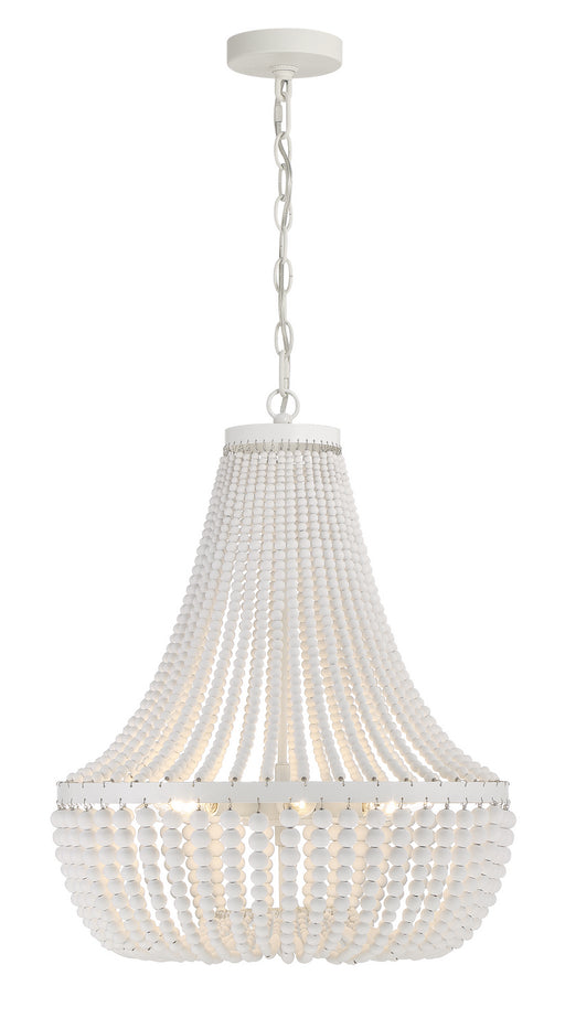 Rylee 6-Light Chandelier in Matte White by Crystorama - MPN 608-MT