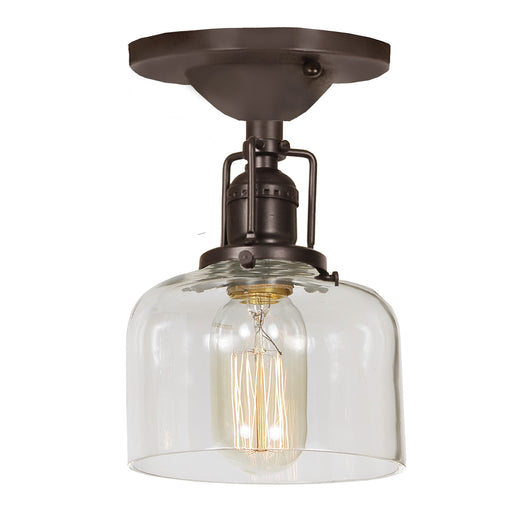 Central Park 1-Light Wrenley Ceiling Mount with 5" Glass Shade in Oil rubbed bronze