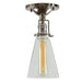 Central Park 1-Light Ceiling Mount with 4.75" Glass Shade in Polished Nickel