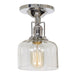 Central Park 1-Light Wrenley Ceiling Mount with 5" Glass Shade in Polished Nickel