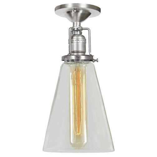 Central Park 1-Light Ceiling Mount with 4.75" Glass Shade in Satin Nickel