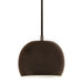 Kacey 1-Light Small Catamount Pendant with White Inside in Oil rubbed bronze