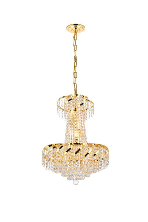 Belenus 6-Light Pendant in Gold with Clear Royal Cut Crystal